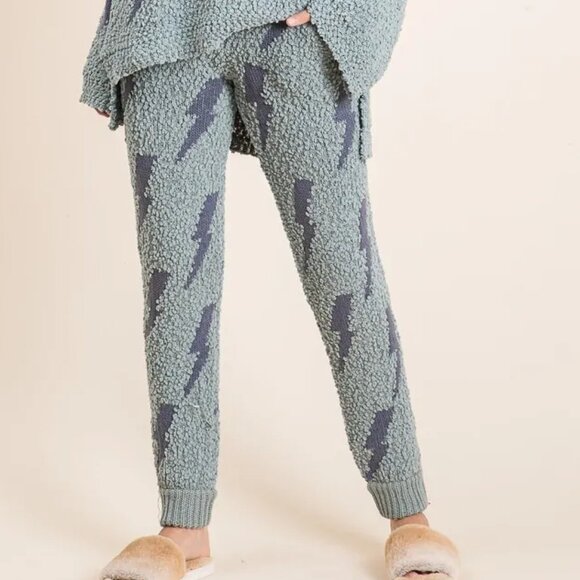BiBi Cozy Soft Hairy Popcorn Sweater Pants - Picture 1 of 12